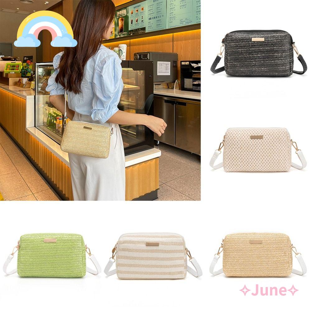 JUNE Túi Xách Đan Rơm Thời Trang Nữ Tính