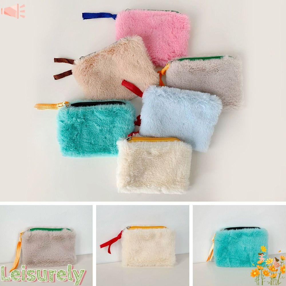 LEILY Ví Nữ Dáng Vuông Nhỏ Màu Trơn Thời Trang Mùa Đông Xinh Xắn