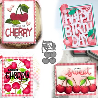Khuôn Cắt Giấy Kim Loại Hình Quả Cherry Thẻ