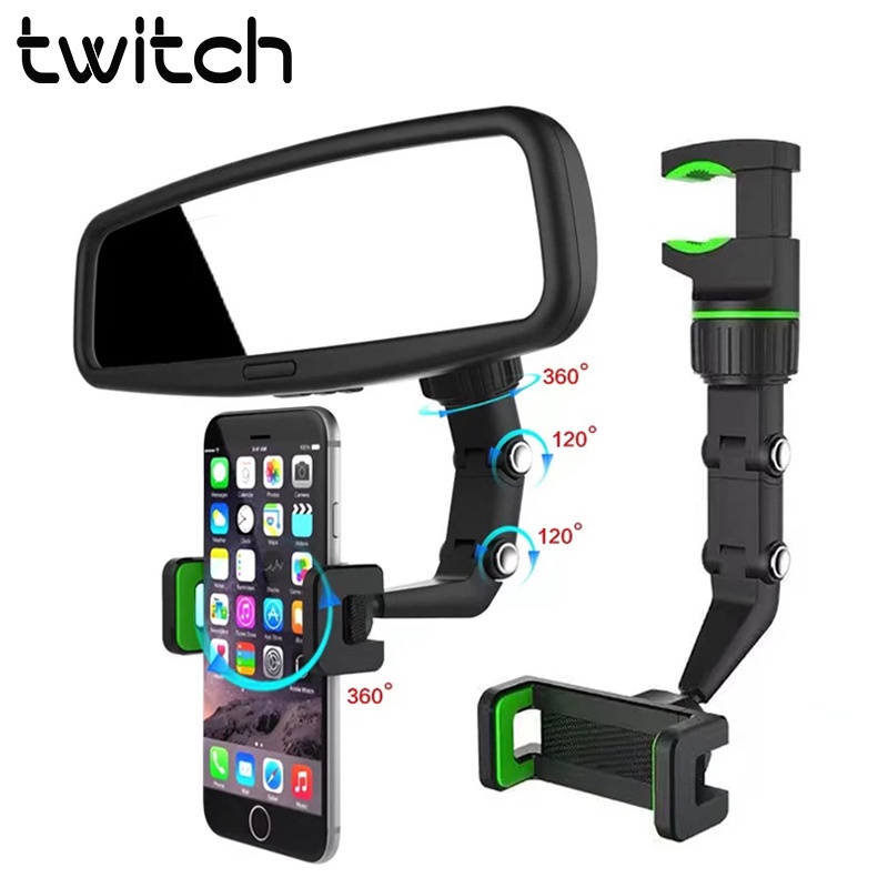 Giá đỡ điện thoại ô tô TWITCH gắn kính chiếu hậu xoay 360 độ