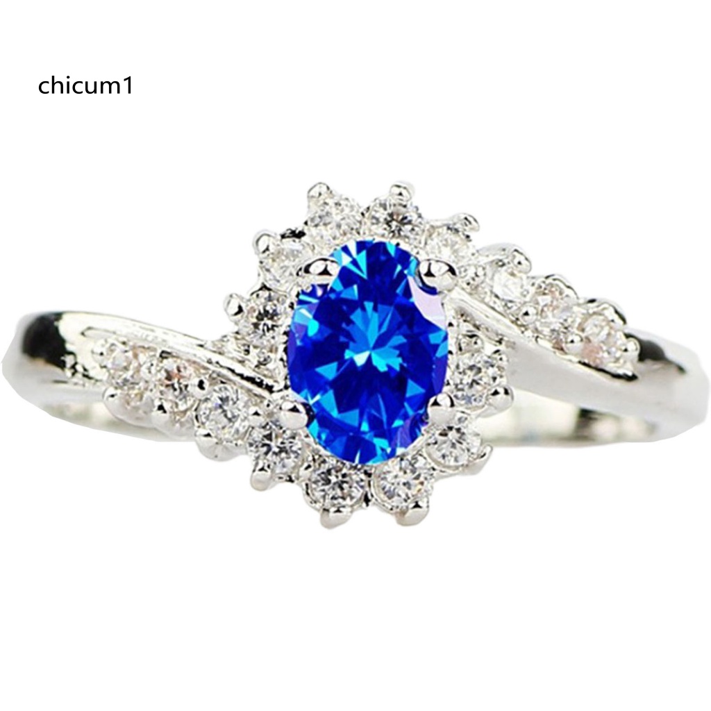 Nhẫn CC Đính Đá Zircon Lấp Lánh Tinh Tế Cho Bữa Tiệc