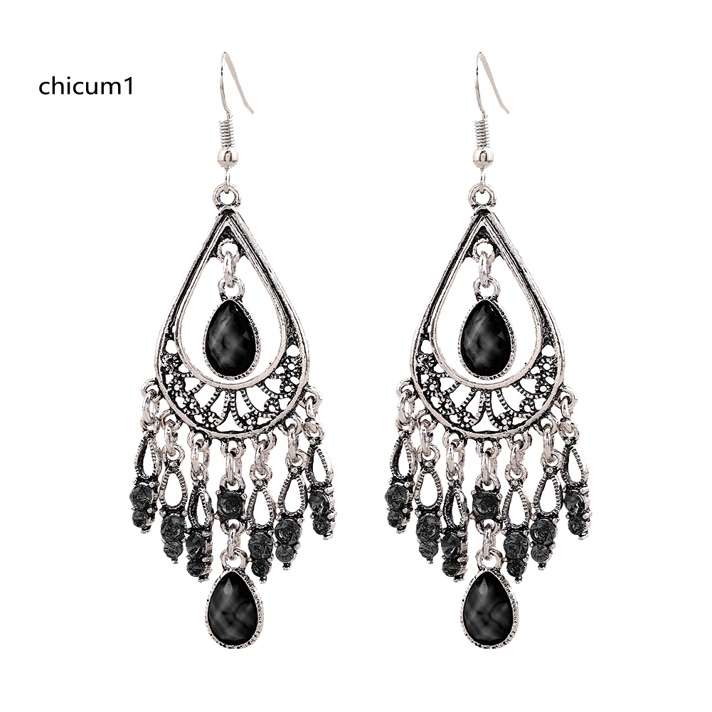 Khuyên Tai Chuỗi Tua Rua Phong Cách Boho