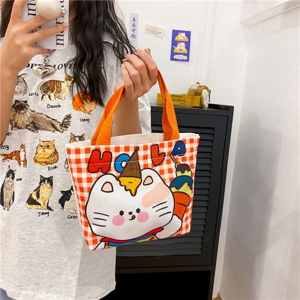 Túi vải Cỡ Lớn Họa Tiết Hoạt Hình Phong Cách Hàn Quốc