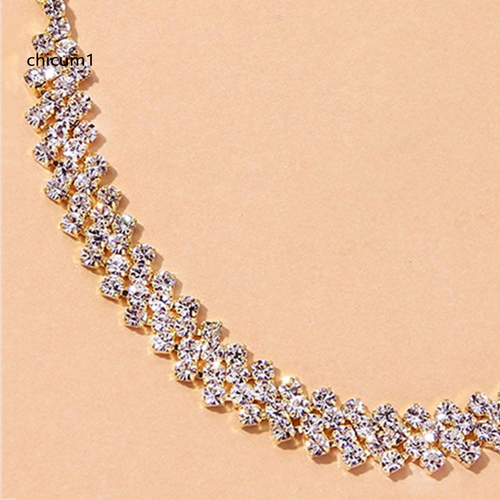 1 Lắc Chân Dây Xích Co Giãn Đính Đá Lấp Lánh Có Thể Điều Chỉnh Trang Trí Thời Trang Dành Cho Nữ