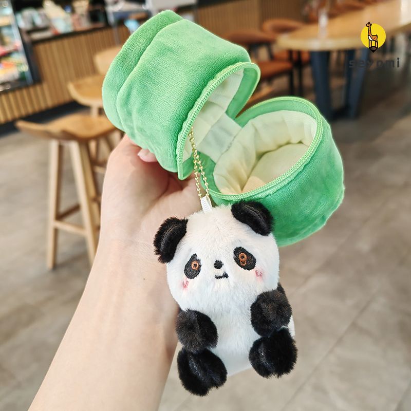 Móc Khóa Gấu Trúc Nhồi Bông Mềm Mại Đáng Yêu