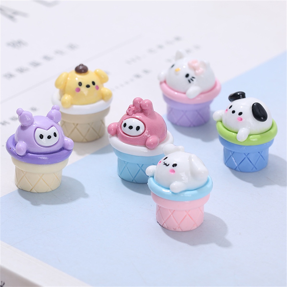 Móc Khóa Hình Cây Kem Ốc Quế Hoạt Hình Ba Chiều Diy Trang Trí Nhà Búp Bê