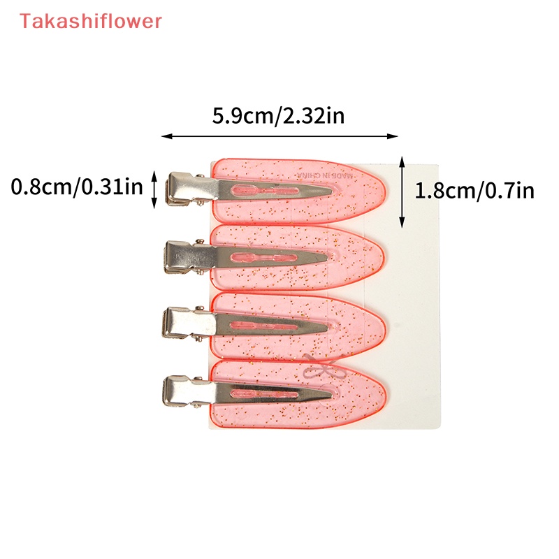 Bộ 4 Kẹp Tóc Mái Không Uốn Cong Cố Định Tóc Rửa Mặt Tạo Kiểu Cho Nữ