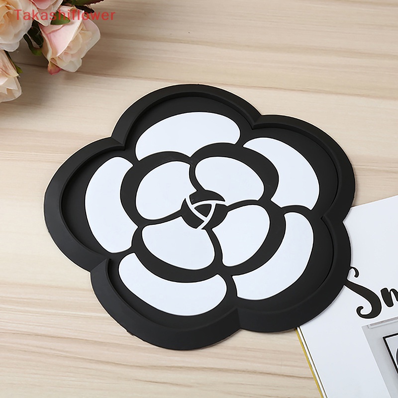 [TakashiflowerV] Thảm Lót Điện Thoại Chịu Nhiệt Cao Chống Trượt Hình Hoa Trà Cho Xe Hơi