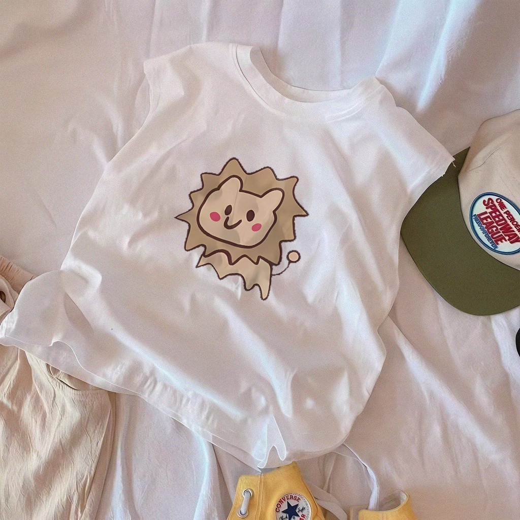 Áo Thun Cotton Không Tay Cổ Tròn In Họa Tiết Hoạt Hình Phong Cách Hàn Quốc Dành Cho Bé Trai Gái