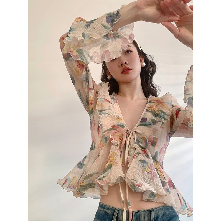 Cozok Áo Sơ Mi Ngắn Tay Dài In Họa Tiết Thời Trang Quyến Rũ