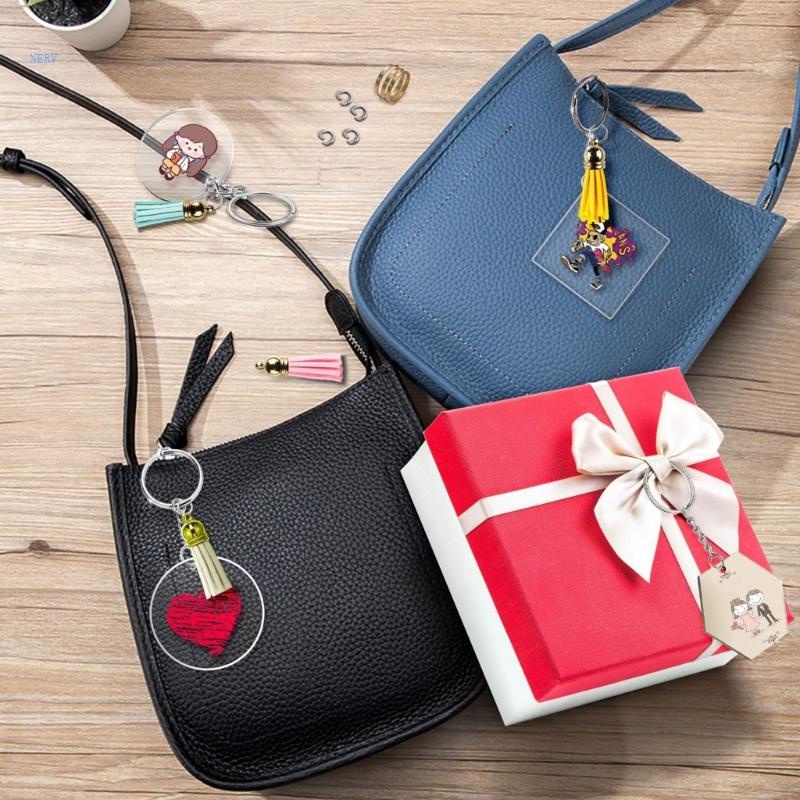 Móc Chìa Khóa Bằng Acrylic Trơn Với Lỗ Treo Trang Trí Ngày Valentine