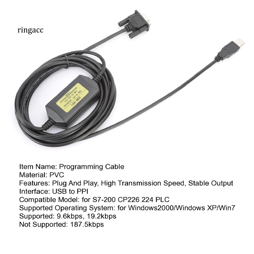 Cáp Lập Trình RGA Mạ Niken Ổn Định Đầu Ra Ngọn Lửa Chống Oxy Hóa Tốc Độ Cao USB-PPI Cho S7-