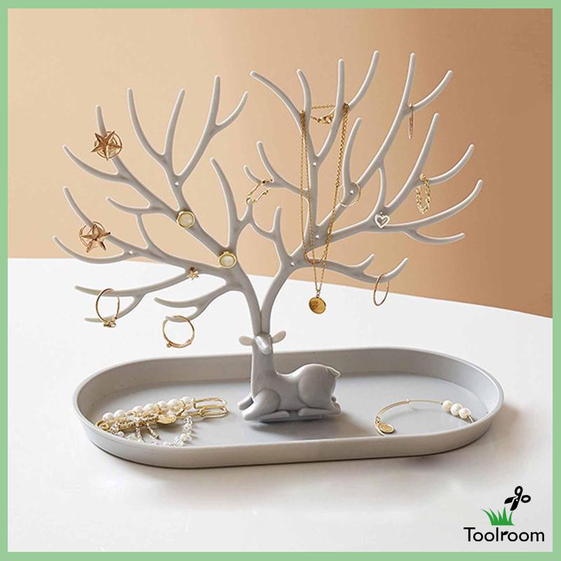 Giá Đỡ Trưng Bày Trang Sức Hình Cây Và Hươu Đẹp Mắt