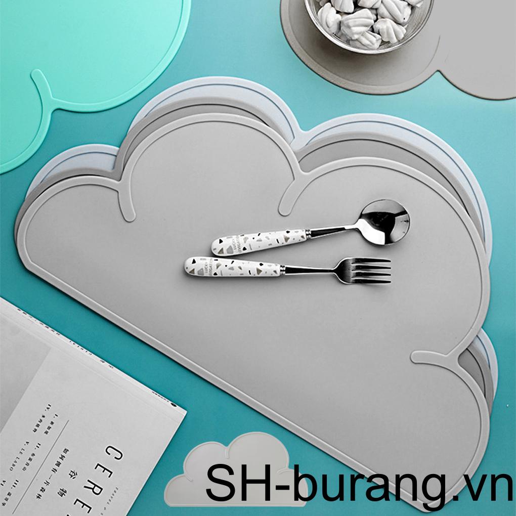 Tấm Lót Bàn Ăn Cách Nhiệt Hình Đám Mây Hoạt Hình Có Thể Gấp Gọn Thay Thế Tiện Dụng Cho Bé