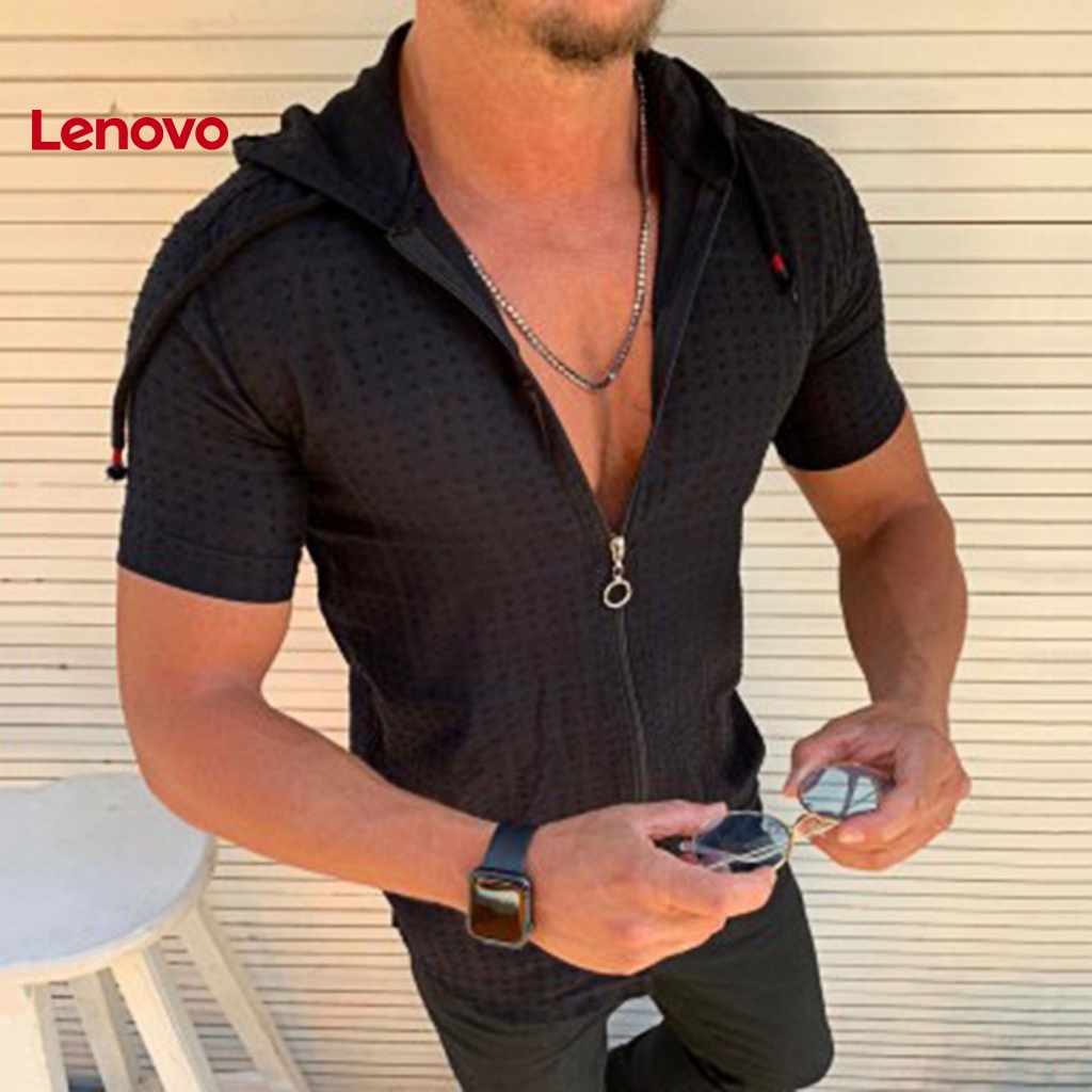 Áo Thun Tay Ngắn Có Nón In Hình Hoa Hướng Dương Phối Khóa Kéo Thời Trang Mùa Hè Cho Nam