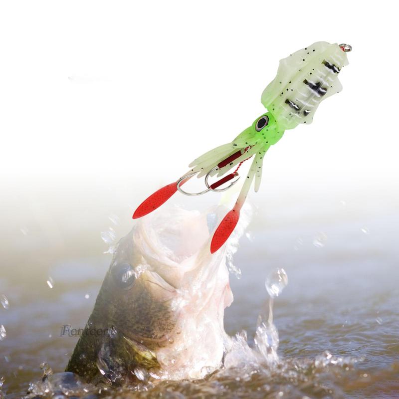 Mồi Câu Cá Hình Bạch Tuộc Mềm Mại Kèm Móc Câu Tiện Dụng