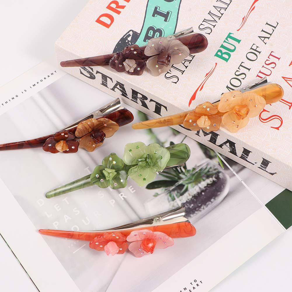 ANEMONE Kẹp Tóc Trang Điểm Dài 14cm Bằng Acrylic Hình Hoa