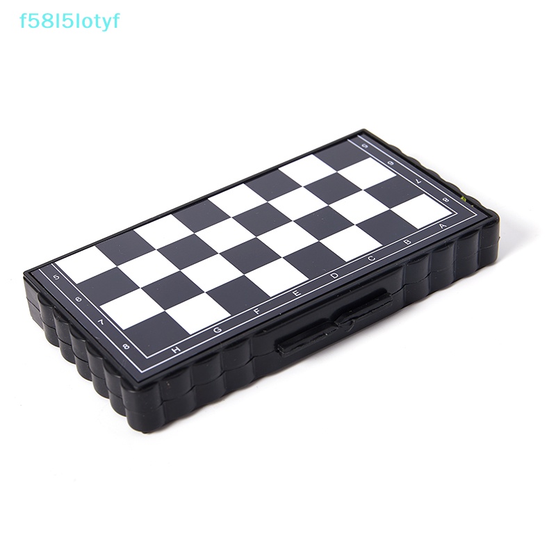 OOO 32pcs Mini cờ vua thiết lập Gấp Nhựa bàn cờ nhà ngoài trời di động Kid đồ chơi uuu