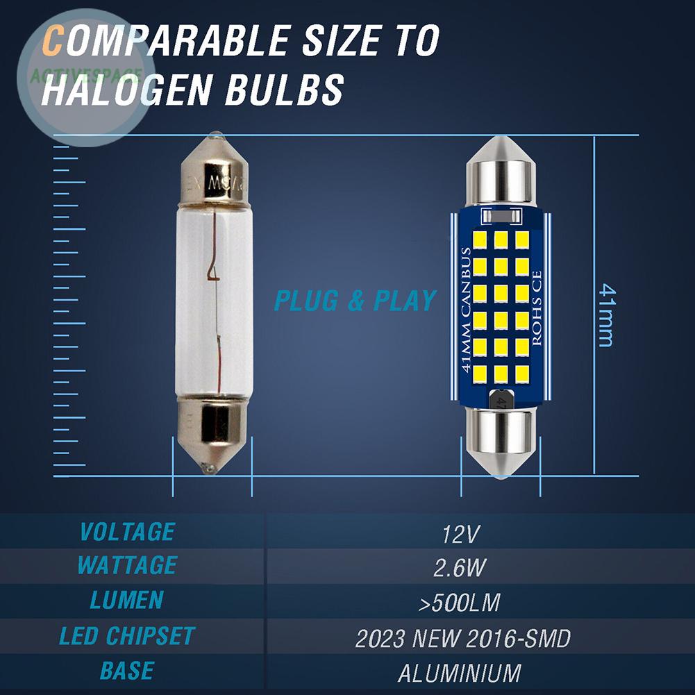 ⚡READYSTOCK⚡Upgrade Your Car's Lighting with 41mm LED Canbus Dome Map Lights Set of 4