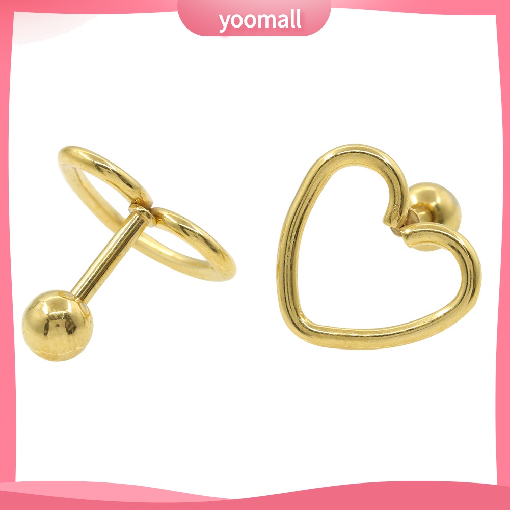 Khuyên Tai Thép Không Gỉ Hình Trái Tim Thời Trang Dành Cho Nữ