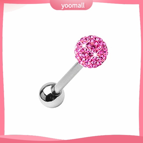 Khuyên Lưỡi Thanh Tạ Đính Đá Bằng Thép Phẫu Thuật