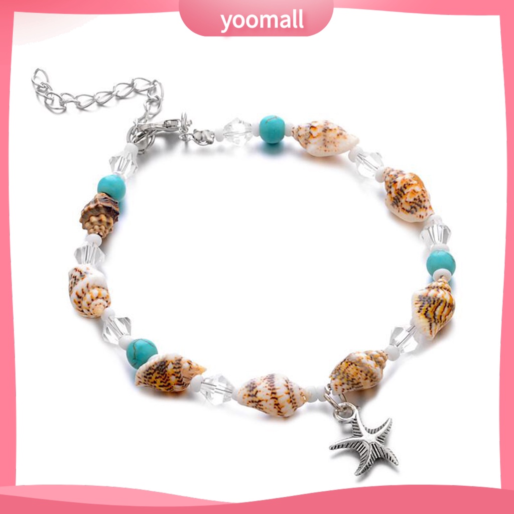 Vòng Đeo Cổ Chân Bằng Vỏ Sò Phong Cách Boho Có Thể Điều Chỉnh Dành Cho Nữ