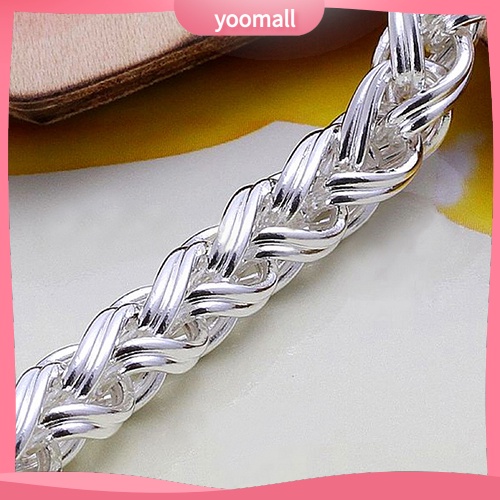 Vòng Tay Mạ Bạc Kiểu Dây Bện Đơn Giản Thời Trang Cho Nữ