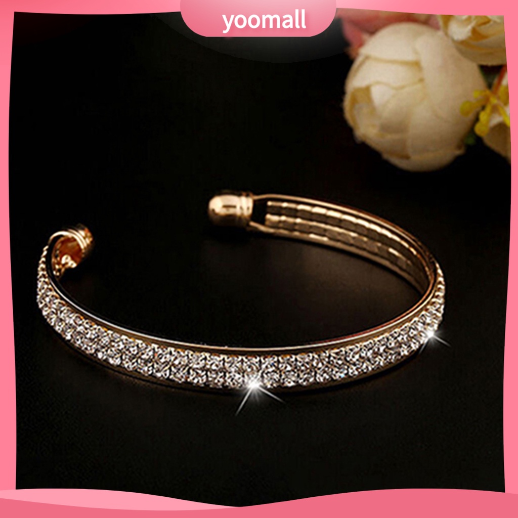 Vòng Đeo Tay Mạ Bạc Đính Đá Lấp Lánh Dành Cho Nữ