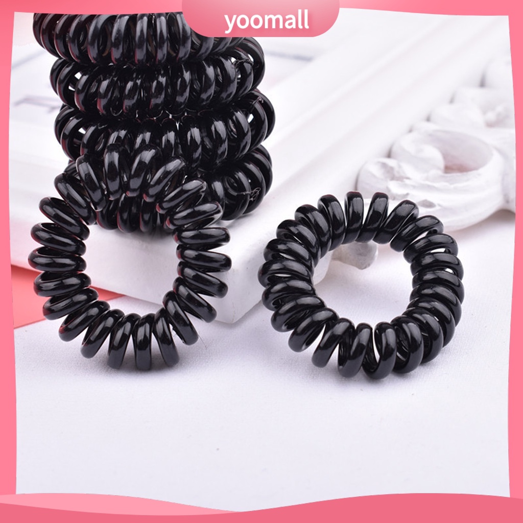 Dây Buộc Tóc Dạng Xoắn Gọn Nhẹ Không Để Lại Dấu Vết Màu Trơn Đơn Giản Cho Nữ