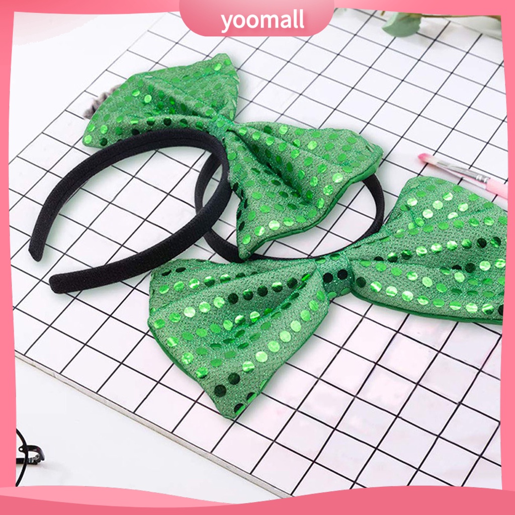 Băng Đô Cài Tóc Hình Nón Đính Nơ Lấp Lánh Cho Ngày Thánh Patricks