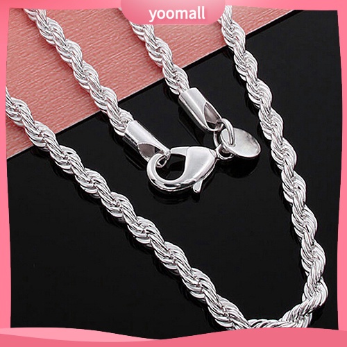 Vòng cổ Mạ Bạc 925 Dạng Xoắn Thời Trang Cho Nam Nữ