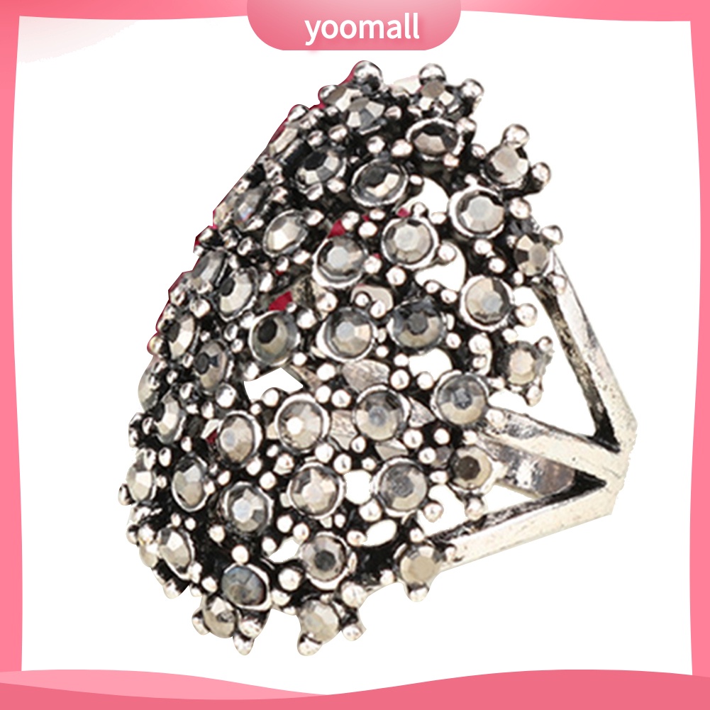 Nhẫn Đính Đá Hình Oval Nhiều Màu Sang Trọng Cho Nữ