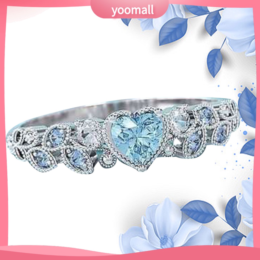 Nhẫn Đính Hôn Đính Đá Hình Trái Tim Tinh Tế Dành Cho Nữ