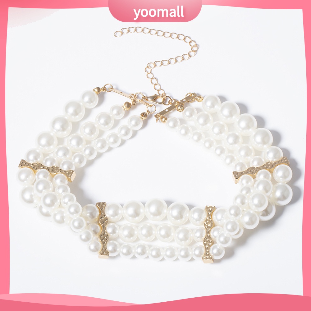 Vòng cổ Nhiều Lớp Đính Ngọc Trai Nhân Tạo Thời Trang Dành Cho Nữ