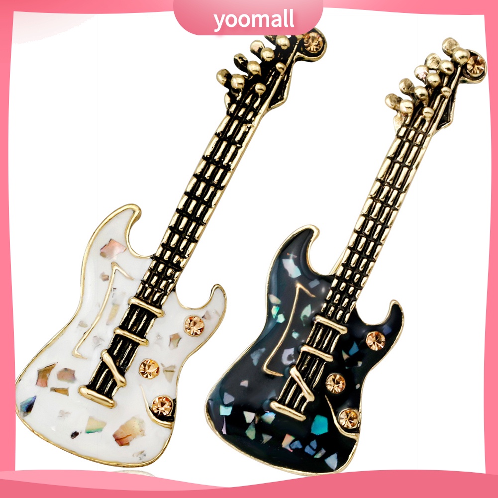 Ghim Cài Áo Hình Đàn Guitar Đính Đá Phong Cách Vintage