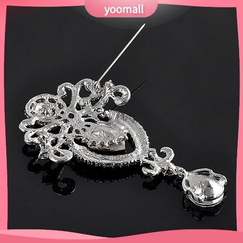 Ghim Cài Áo Hình Vương Miện Lớn Đính Đá Pha Lê Cho Cô Dâu