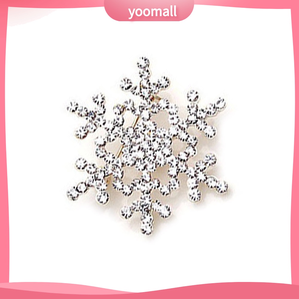 Ghim Cài Áo Hình Bông Tuyết Đính Đá Nhân Tạo Thời Trang