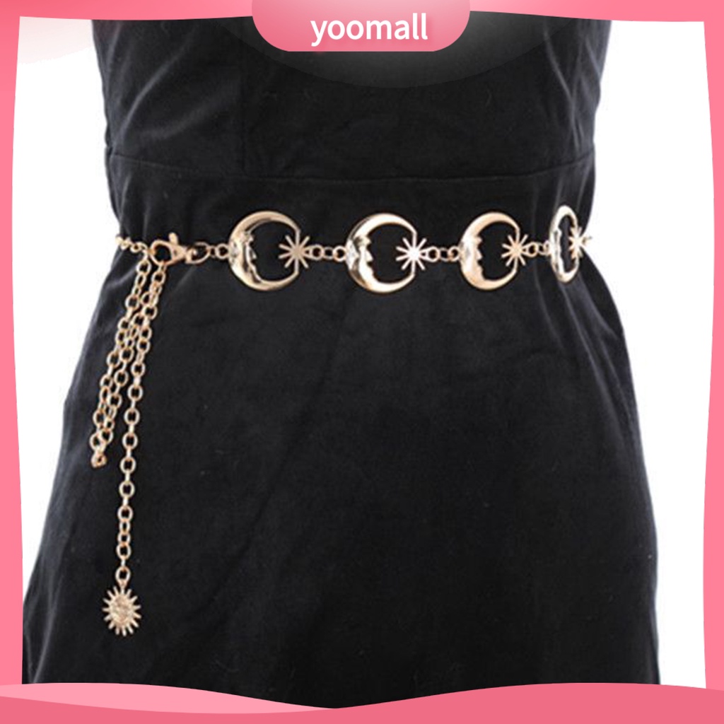 [YM] Dây Đeo Thắt Lưng Hình Mặt Trăng Ngôi Sao Rỗng Phong Cách Punk Hip Hop Nhỏ Gọn Trang Trí Lâu Trôi Thích Hợp Làm Quà Tặng