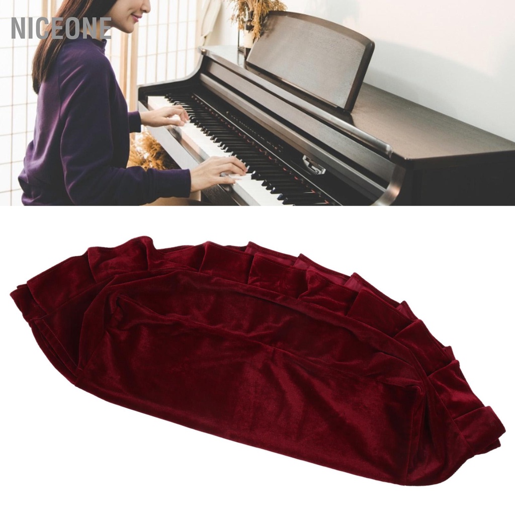 NiceOne Bọc ghế đẩu đàn piano Soft Dark Golden Velvet Băng ghế dự bị cho Piano chống bụi Ghế đơn