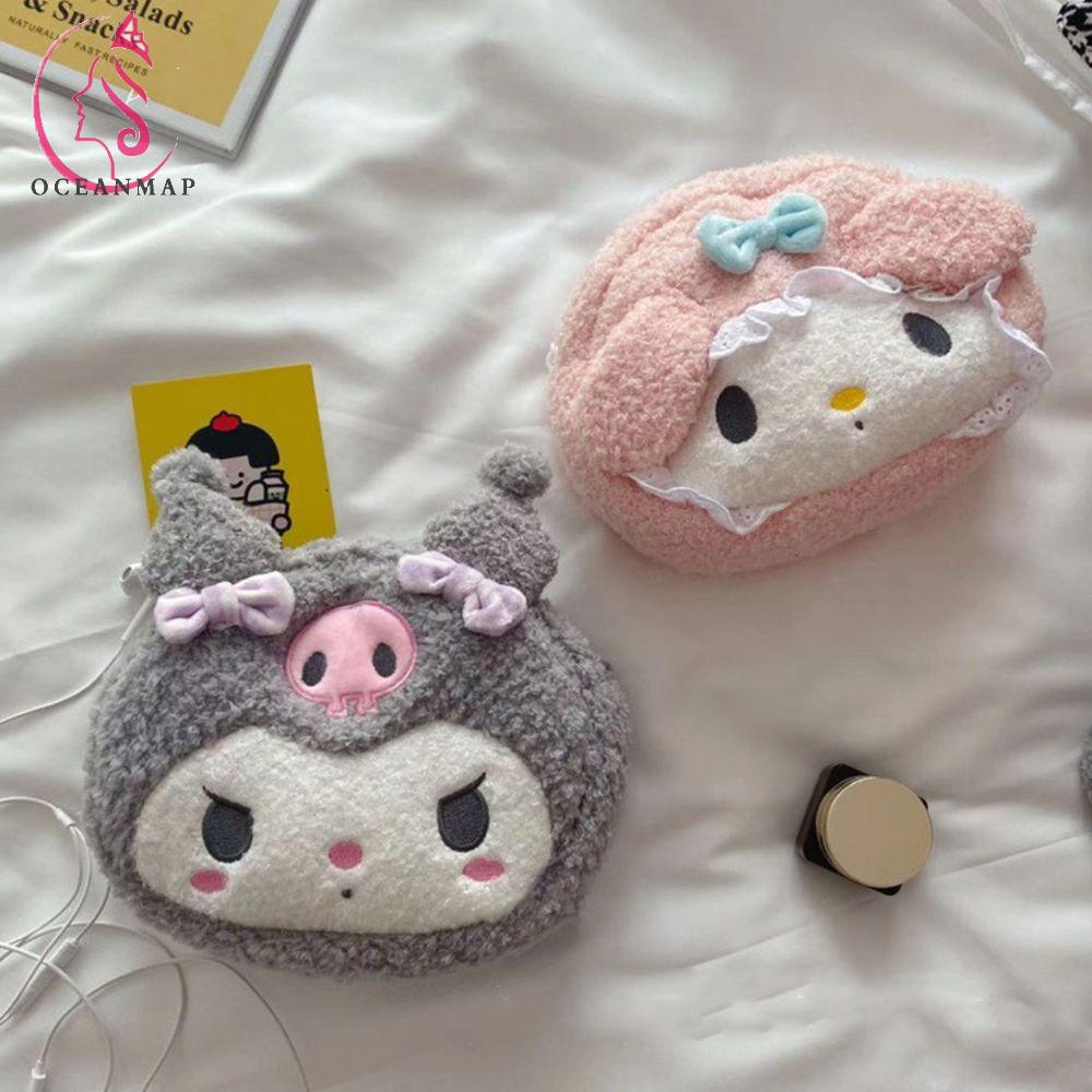 OCEANMAP Túi Đựng Đồ Trang Điểm Đa Năng Có Khóa Kéo In Hoạt Hình Kuromi Melody Dễ Thương