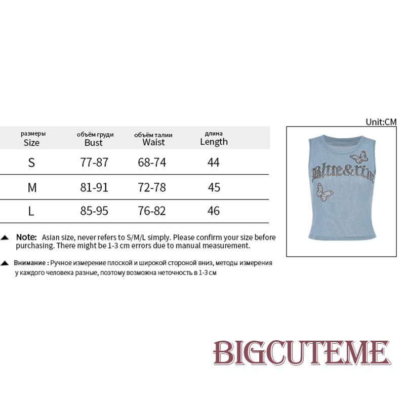 Áo Croptop Sát Nách In Chữ Đính Đá Phong Cách Đường Phố Thời Trang Mùa Hè Cho Nữ