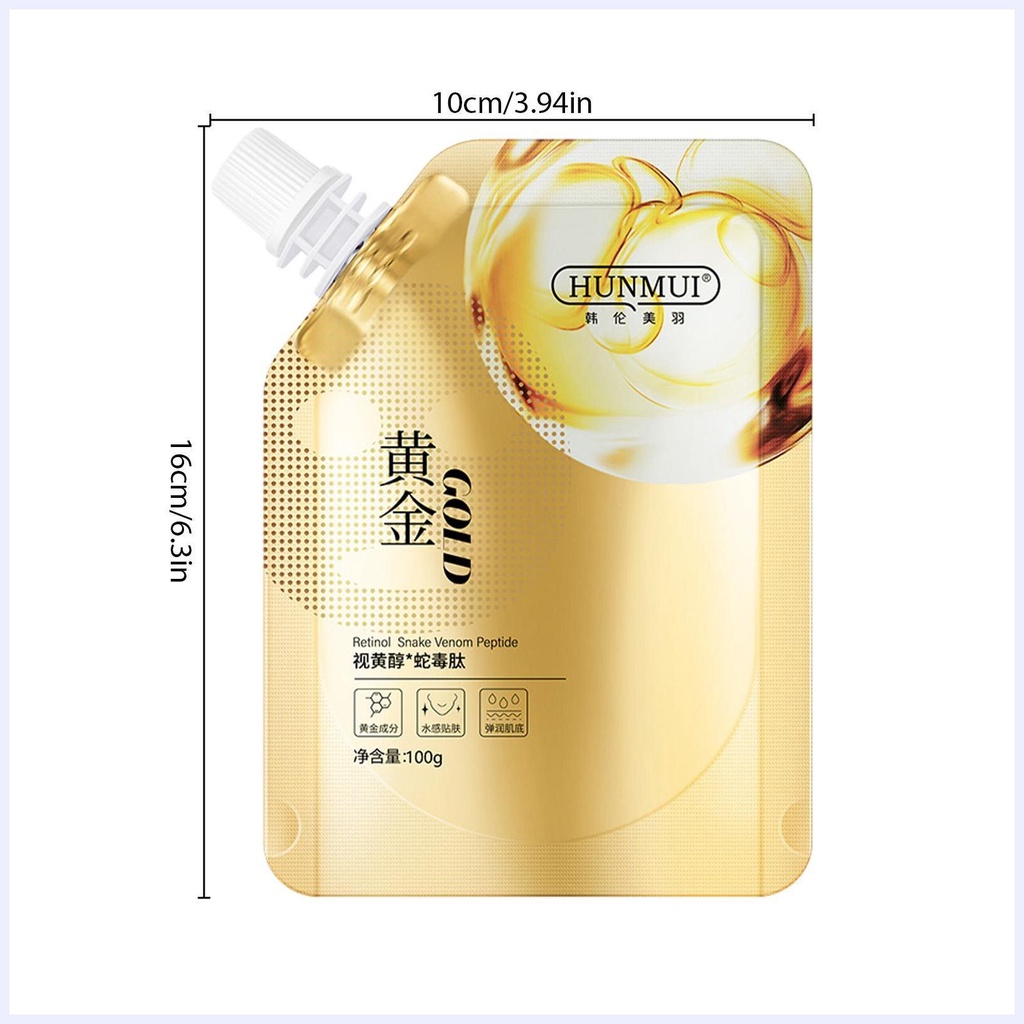 Retinol Snake Venom Peptide Gold Mask Làm sạch lỗ chân lông Loại bỏ mụn đầu đen Mặt nạ Tear Off Smear