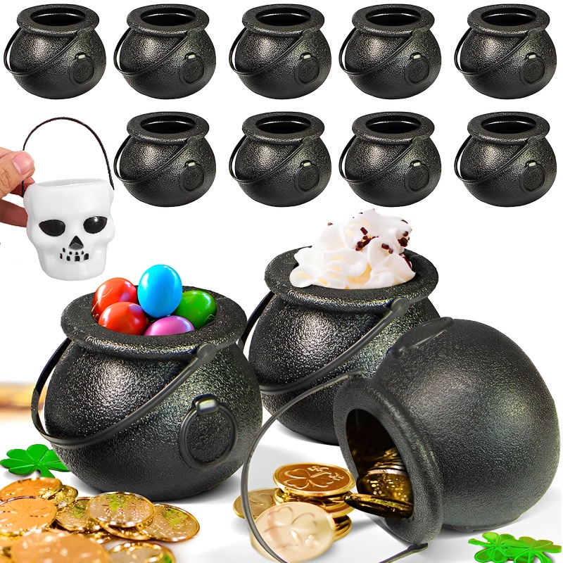 Hũ Đựng Kẹo Mini Hình Bộ Xương Màu Đen / Trắng Vui Nhộn Trang Trí Tiệc Halloween