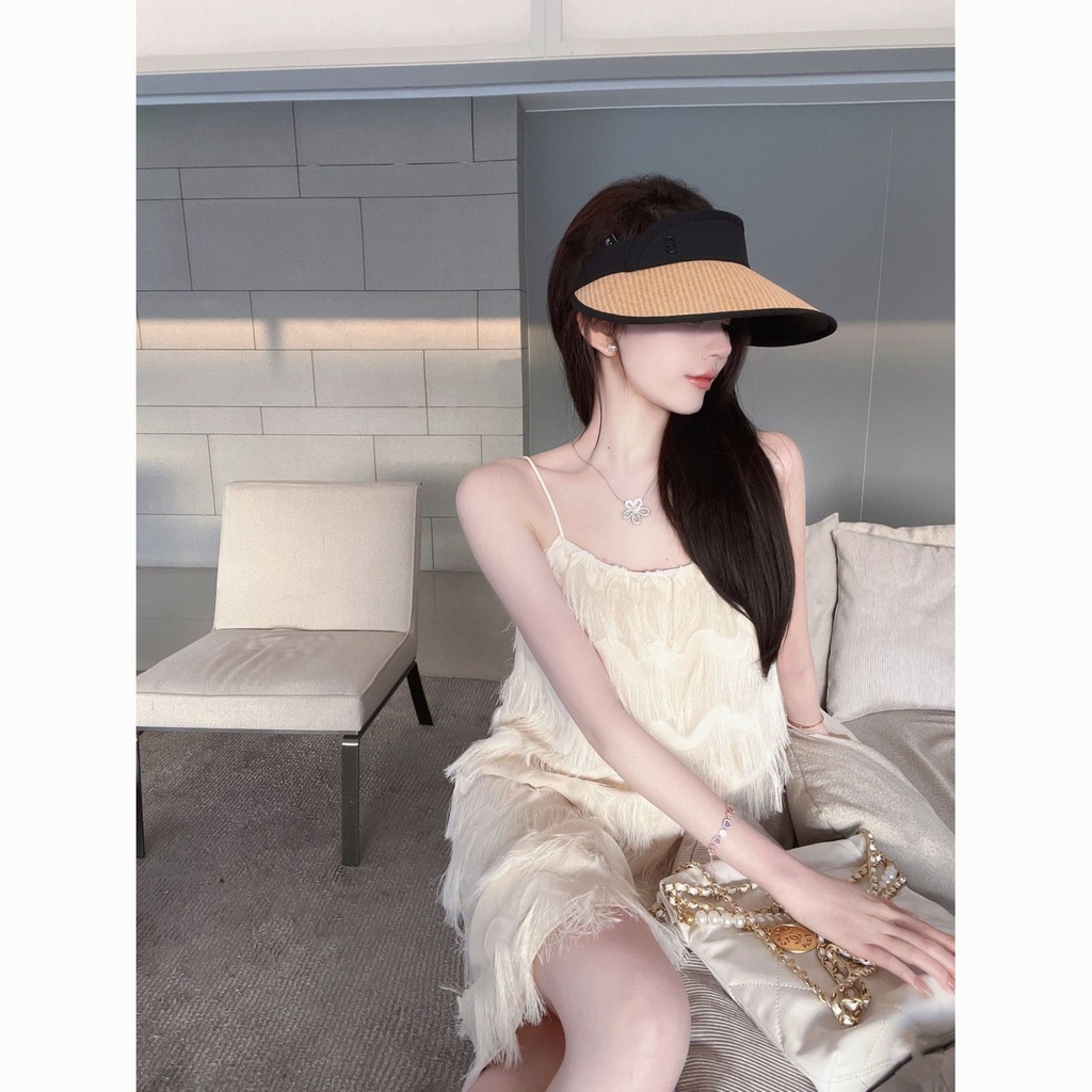 Đầm Hai Dây Dáng Rộng Màu Trơn Phong Cách Thanh Lịch Cho Nữ