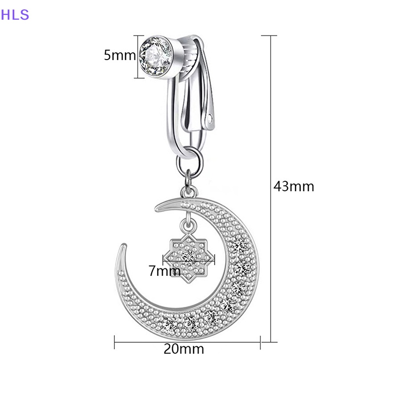 [HLS] Khuyên Rốn / Rốn Hình Trăng Sao Đính Đá Giả Làm Quà Tặng Trang Sức Cho Rốn / Rốn