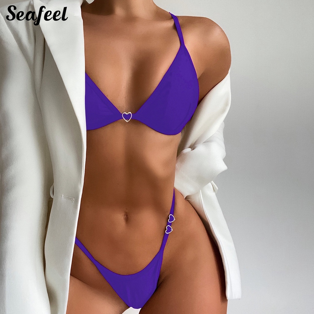 Bộ Bikini 2 Mảnh Màu Sắc Đơn Giản Cho Nữ