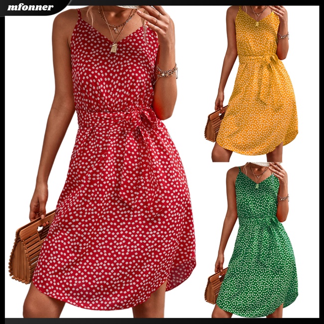 Đầm Cổ Chữ V Lưng Cao Xẻ Tà Họa Tiết Hoa Thanh Lịch Thời Trang Mùa Hè Cho Nữ