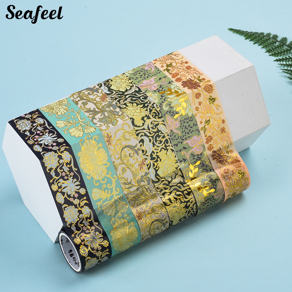 Cuộn Băng Dính Washi Màu Đồng Trang Trí Nhật Ký DIY