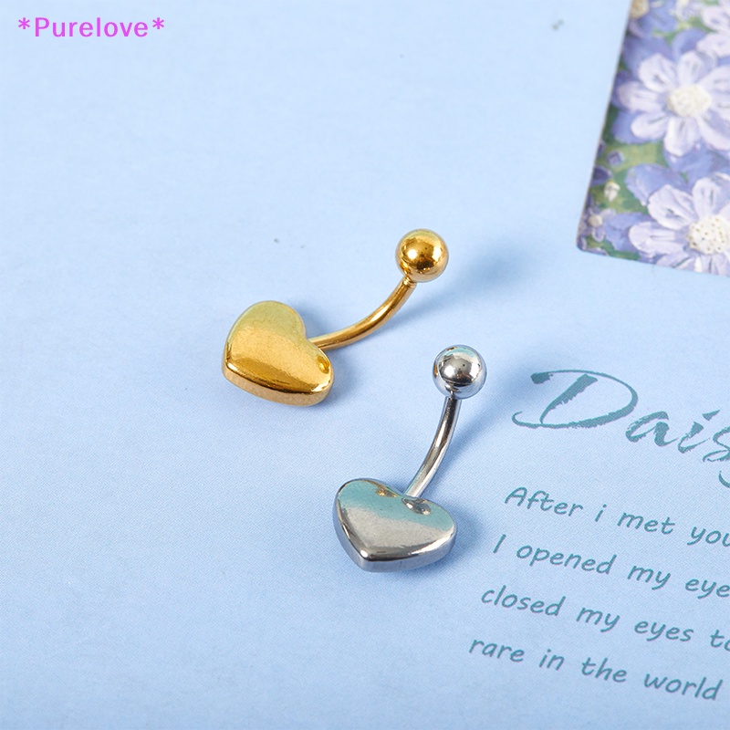 Khuyên Rốn Hình Trái Tim Bằng Thép Không Gỉ Xinh Xắn Mới