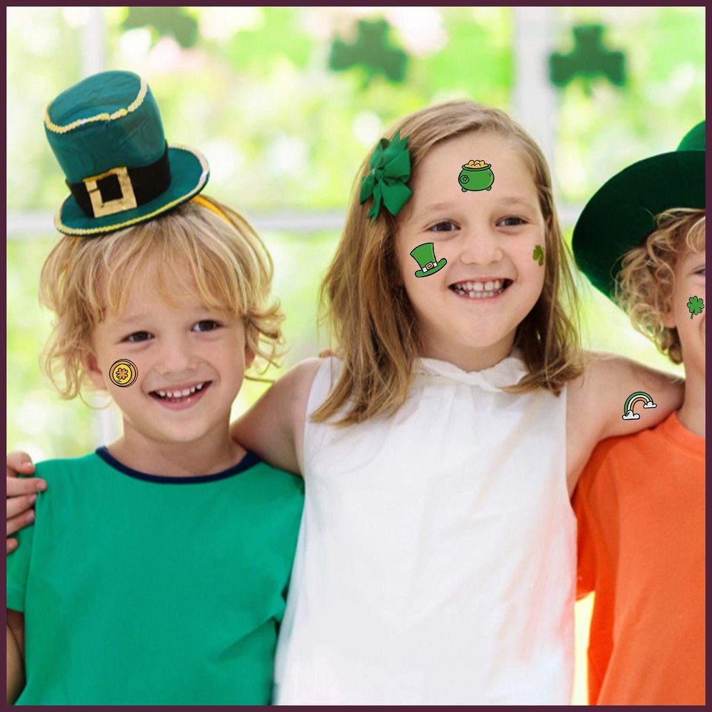 Bộ 10 Tấm Hình Xăm Tạm Thời Chủ Đề Ngày Lễ Hội Thánh Patricks